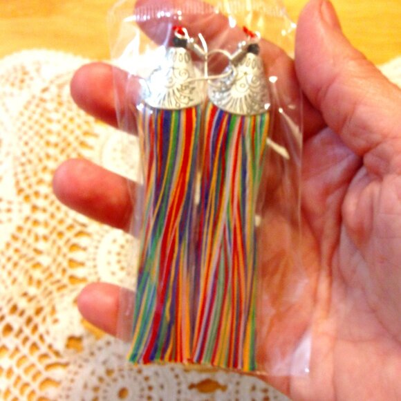 Tassel Earrings, new. Multi-Color - Picture 1 of 3